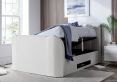 Copenhagen Upholstered Ottoman TV Bed Off White - King Size Bed Frame Only