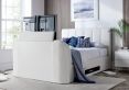 Copenhagen Upholstered Ottoman TV Bed Off White - Double Bed Frame Only