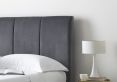 Copenhagen Upholstered Ottoman TV Bed Charcoal Velvet - Double Bed Frame Only