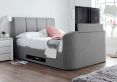 Copenhagen Upholstered Ottoman TV Bed Mid Grey - Double Bed Frame Only