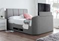 Copenhagen Upholstered Ottoman TV Bed Mid Grey - Super King Size Bed Frame Only
