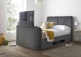 Copenhagen Upholstered Ottoman TV Bed Charcoal Velvet - King Size Bed Frame Only