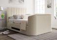Berkley Upholstered Boucle Ivory Ottoman TV Bed - King Size Bed Frame Only