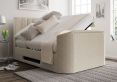 Berkley Upholstered Boucle Ivory Ottoman TV Bed - King Size Bed Frame Only