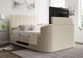 Berkley Upholstered Boucle Ivory Ottoman TV Bed - King Size Bed Frame Only