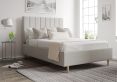 Eden Upholstered Linea Fog Compact Double Bed Frame With Beech Feet Only