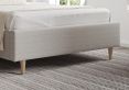 Eden Upholstered Linea Fog Compact Double Bed Frame With Beech Feet Only