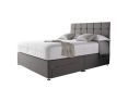 Crystal 3000 Upholstered Divan Bed Base and Mattress - Double Base and Mattress Only - Linoso Slate - 2 Drawer