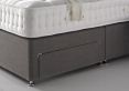 Crystal 3000 Upholstered Divan Bed Base and Mattress - Double Base and Mattress Only - Linoso Slate - 2 Drawer