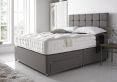 Crystal 3000 Upholstered Divan Bed Base and Mattress - King Size Base and Mattress Only - Linoso Charcoal - Non Storage