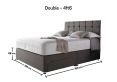 Crystal 3000 Upholstered Divan Bed Base and Mattress - Double Base and Mattress Only - Linoso Slate - 2 Drawer