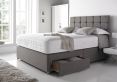 Crystal 3000 Upholstered Divan Bed Base and Mattress - King Size Base and Mattress Only - Linoso Slate - Non Storage