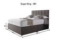 Crystal 3000 Upholstered Divan Bed Base and Mattress - Super King Size Base and Mattress Only - Linoso Slate - 2 Drawer