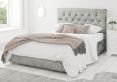 York Ottoman Distressed Velvet Platinum Single Bed Frame Only