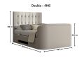 Dorchester Upholstered Linea Fog Ottoman TV Bed - Double Bed Frame Only