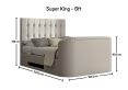 Dorchester Upholstered Arran Natural Ottoman TV Bed -Super King Size Bed Frame Only