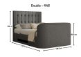 Dorchester Upholstered Arran Pebble Ottoman TV Bed - Double Bed Frame Only