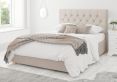 York Ottoman Eire Linen Off White Super King Size Bed Frame Only