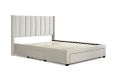 Elegance Natural Beige Upholstered Double Drawer Bed Frame Only