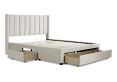 Elegance Natural Beige Upholstered King Size Drawer Bed Frame Only