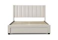 Elegance Natural Beige Upholstered King Size Drawer Bed Frame Only