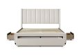 Elegance Natural Beige Upholstered King Size Drawer Bed Frame Only