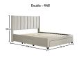 Elegance Natural Beige Upholstered Double Drawer Bed Frame Only