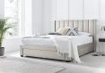 Elegance Natural Beige Upholstered King Size Drawer Bed Frame Only