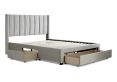 Elegance Champagne Upholstered King Size Drawer Bed Frame Only