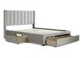 Elegance Champagne Upholstered Double Bed Frame Only