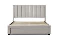 Elegance Champagne Upholstered King Size Drawer Bed Frame Only