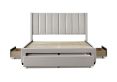 Elegance Champagne Upholstered King Size Drawer Bed Frame Only