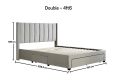 Elegance Champagne Upholstered Double Bed Frame Only