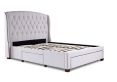 Elise Stone Winged Upholstered Drawer Storage Bed Frame - King Size