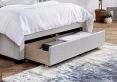 Elise Stone Winged Upholstered Drawer Storage Bed Frame - King Size