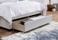 Elise Stone Winged Upholstered Drawer Storage Bed Frame Only