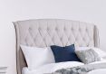 Elise Stone Winged Upholstered Drawer Storage Bed Frame - King Size