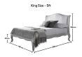 Emily Grey Bed Frame - LFE - King Size Bed Frame Only