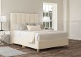 Empire Teddy Cream Upholstered King Size Floor Standing Headboard and Shallow Base On Legs