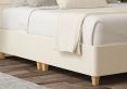 Empire Teddy Cream Upholstered Compact Double Floor Standing Headboard and Shallow Base On Legs