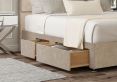 Empire Heritage Mink Upholstered Compact Double Headboard and Continental 2+2 Drawer Base