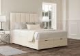 Empire Teddy Cream Upholstered Double Headboard and End Lift Ottoman Base