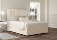 Empire Teddy Cream Upholstered Compact Double Headboard and Side Lift Ottoman Base