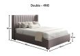 Essentials Winged Grey Ottoman Double Bed Frame