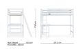 Essentials White Wooden Single High Sleeper Bed Frame