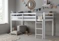 Essentials White Wooden Single Mid Sleeper Bed Frame