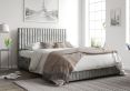 Naples Ottoman Distressed Velvet Platinum Single Bed Frame Only
