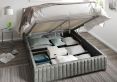 Naples Ottoman Distressed Velvet Platinum Single Bed Frame Only