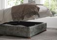 Naples Ottoman Distressed Velvet Platinum Single Bed Frame Only