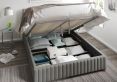 Naples Ottoman Eire Linen Grey Compact Double Bed Frame Only